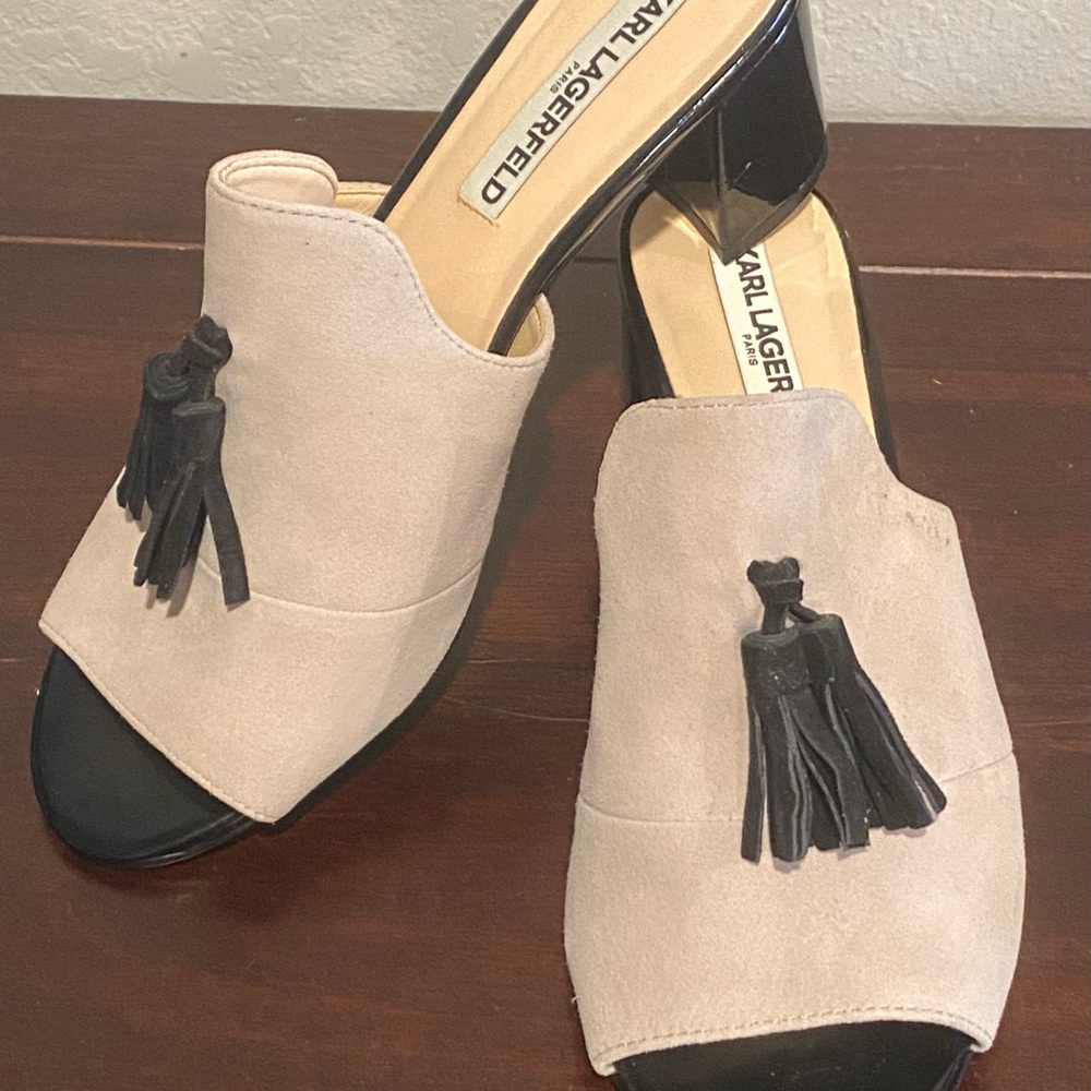 Karl Lagerfeld Suede Slides